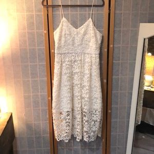 Express white lace midi dress